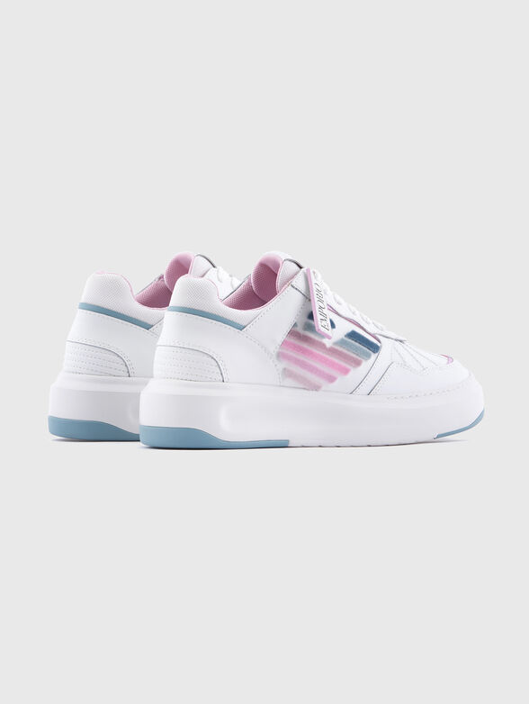 Logo leather sneakers - 3