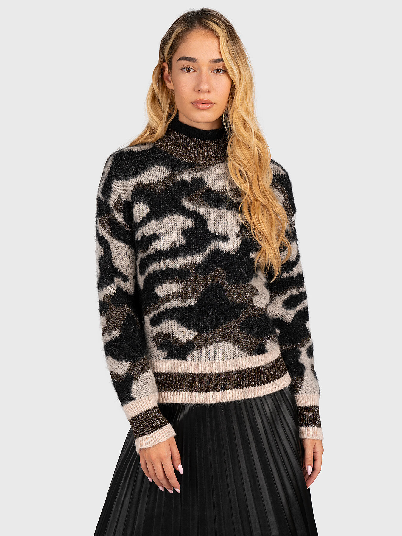 Knitted sweater with camouflage pattern brand LIU JO Globalbrandsstore en
