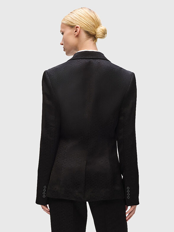 Black blazer with logo print - 3