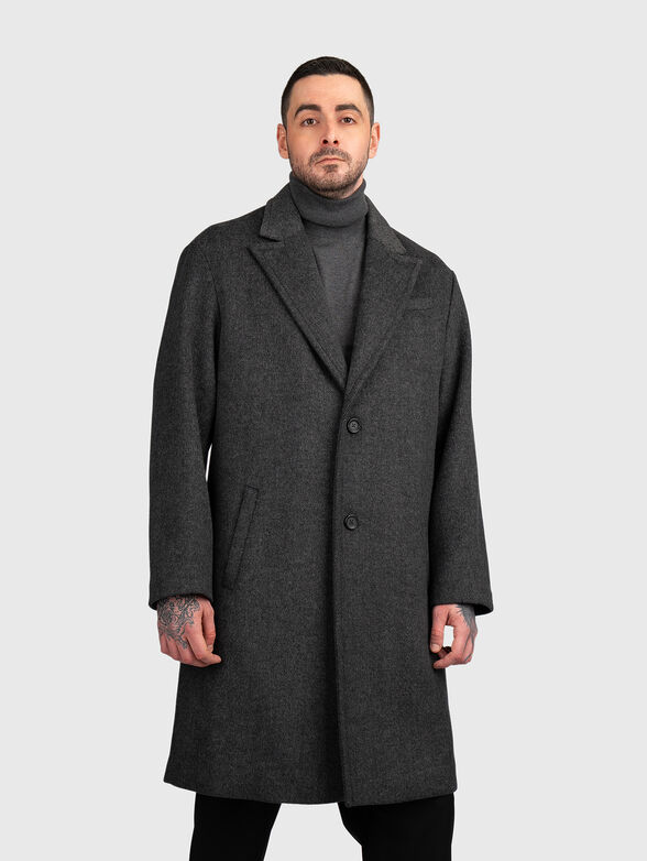 Single breasted wool blend coat - 1