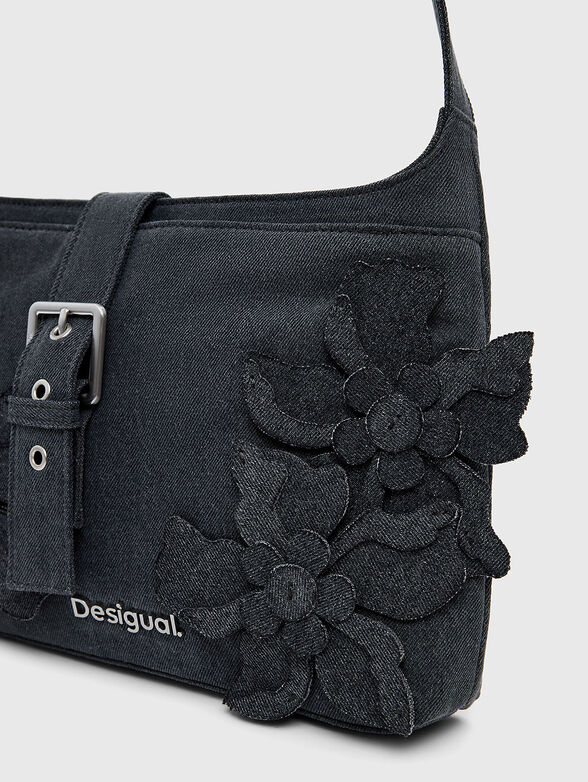Denim bag with floral motifs - 5