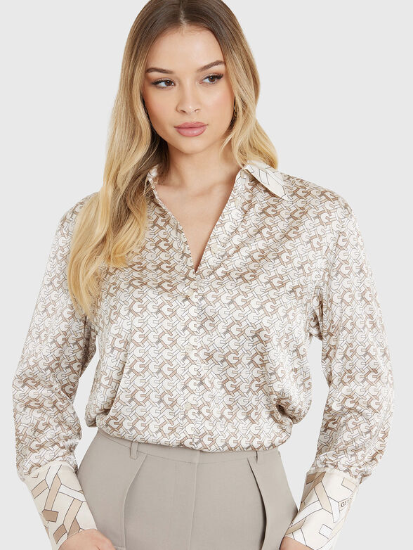 ALEXANDRA satin shirt with logo print - 4