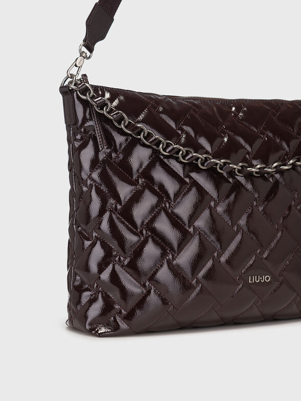 Quilted hobo bag in black - 5