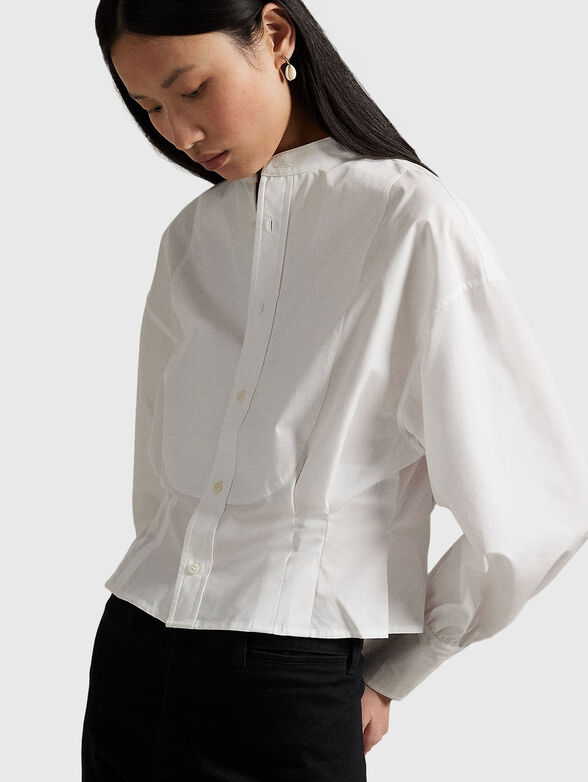 Cropped cotton poplin shirt - 4