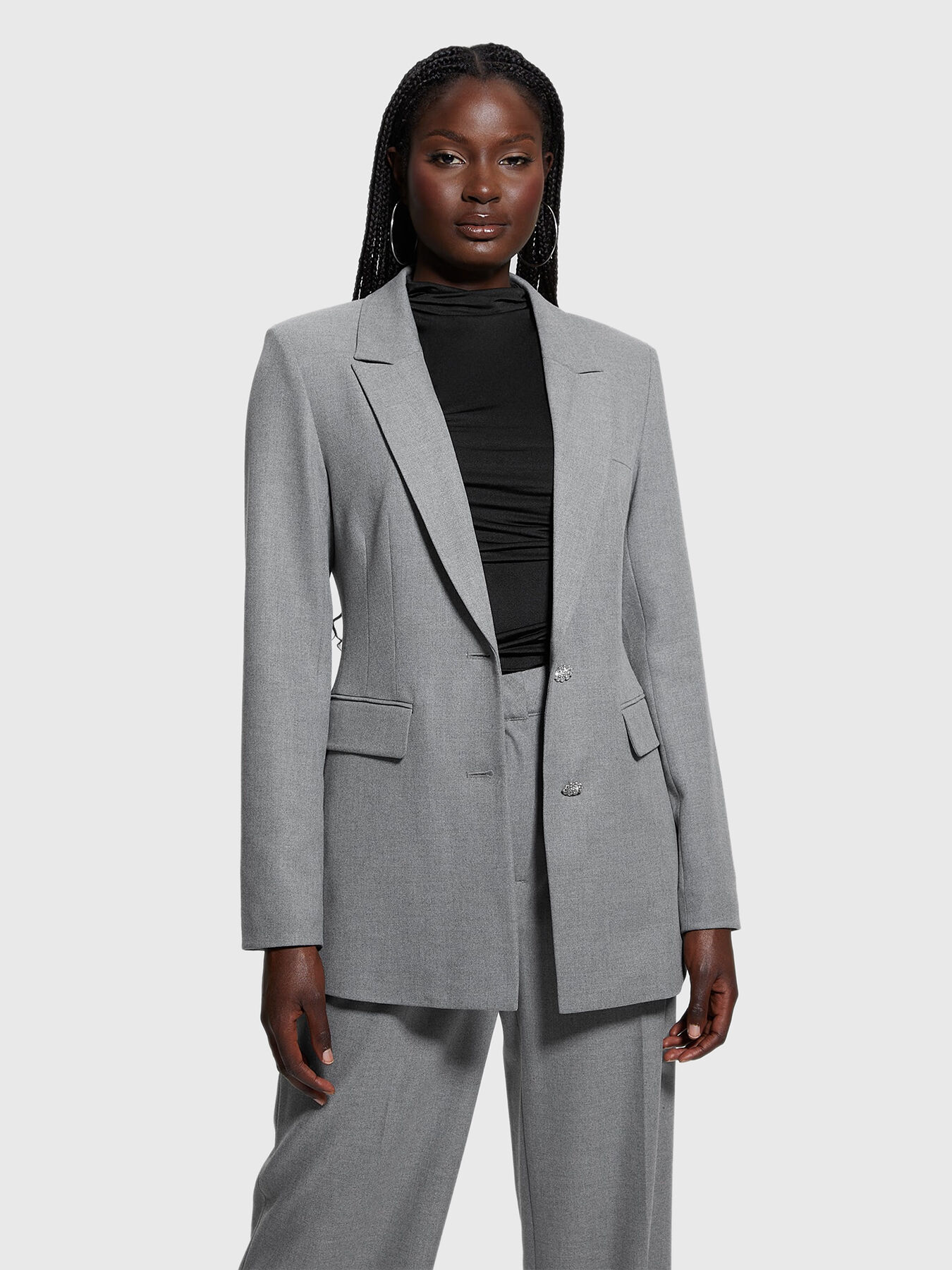 DORIS gray single-breasted jacket brand GUESS