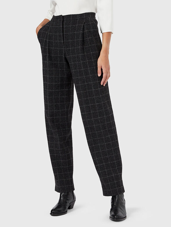 Wool blend printed trousers - 1