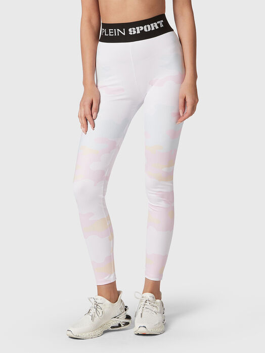 Leggings with logo band in black