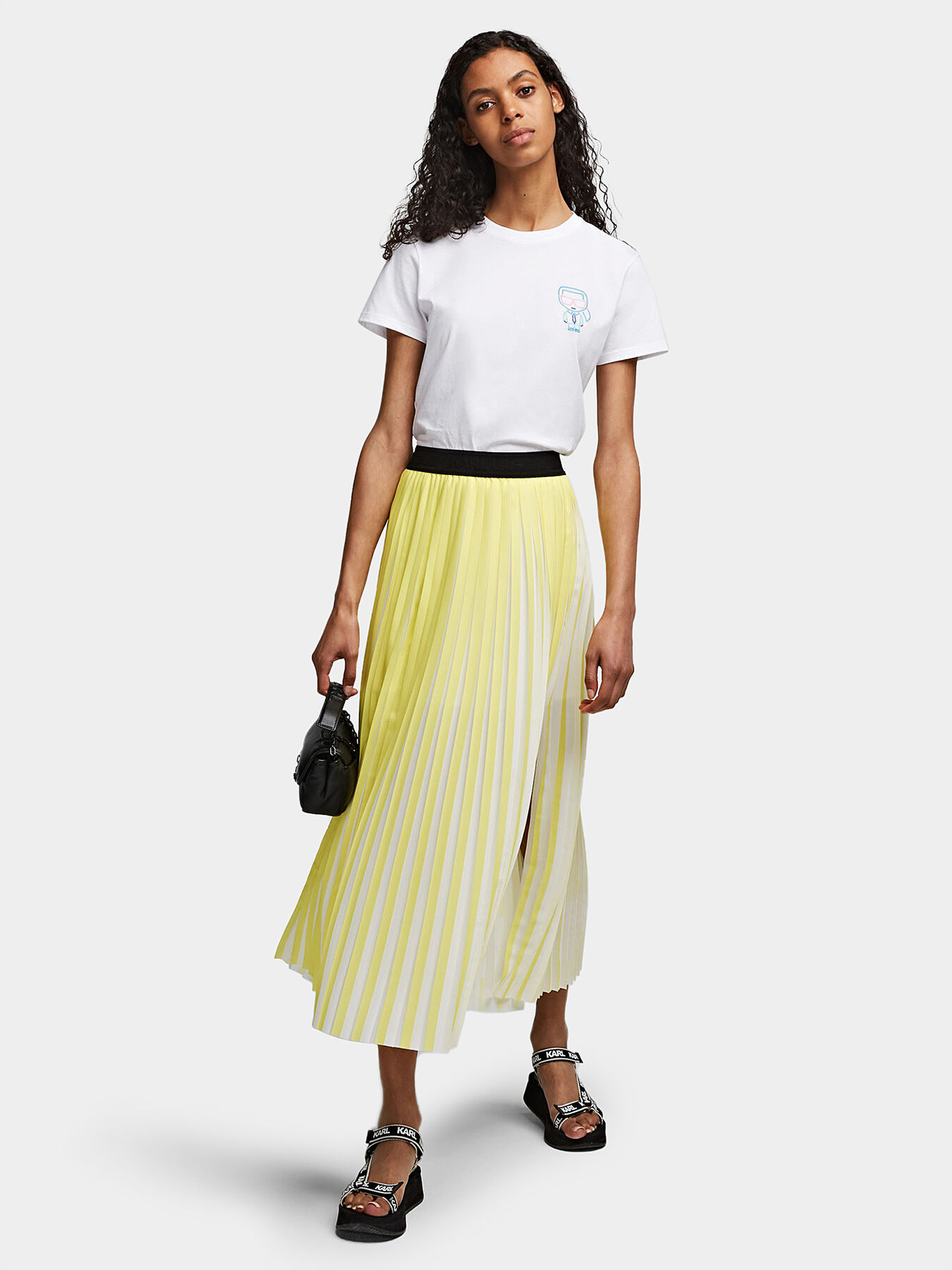 Pleated skirt in yellow brand Karl Lagerfeld Globalbrandsstore en