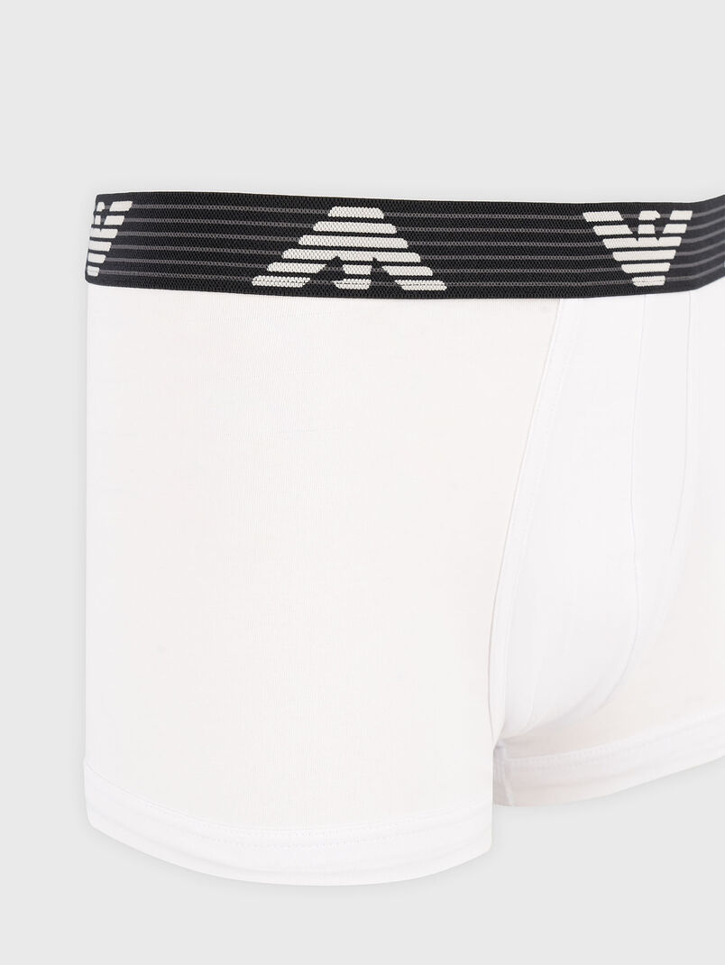 Cotton boxer shorts with contrasting logo - 3