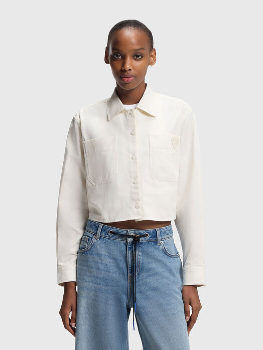 Cropped cotton shirt