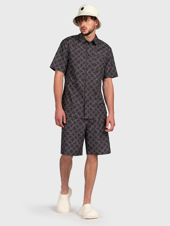 Cotton shirt with contrasting print - 1
