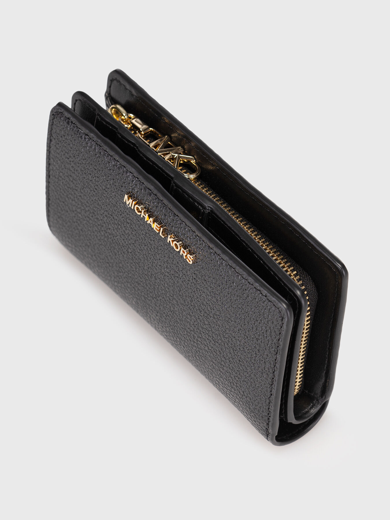 Black leather wallet brand MICHAEL KORS Globalbrandsstore en