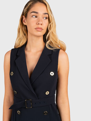 MEGAN black dress with V-neck - 4