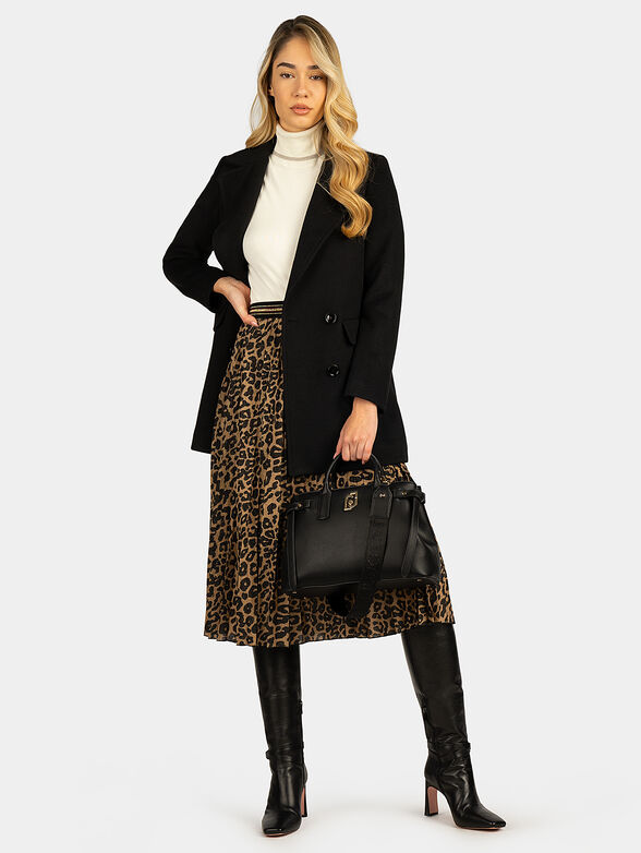 Pleated skirt with animal print - 2