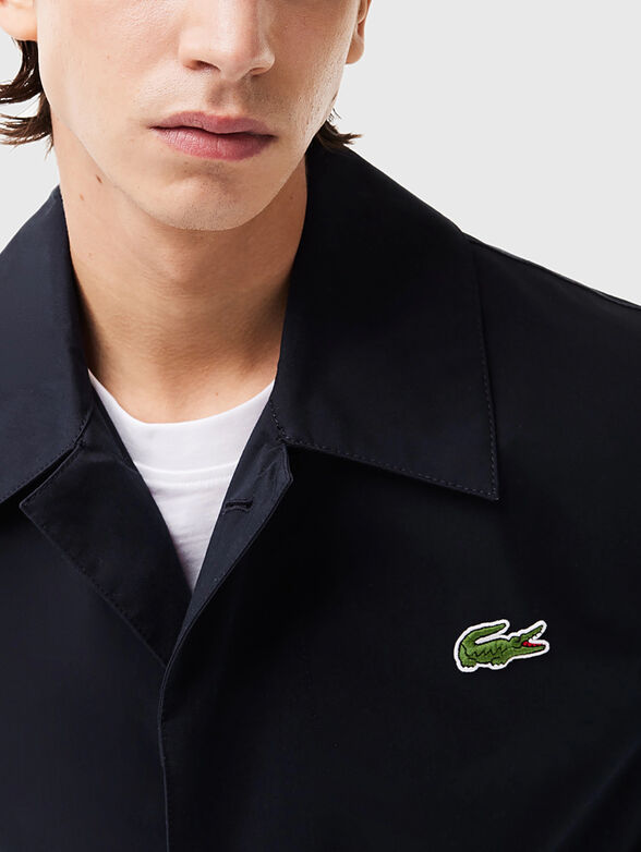 Dark blue trench with logo detail - 4