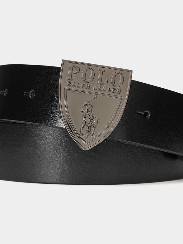 Leather belt with accent buckle - 2