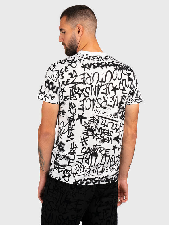 Graffiti-print white T-shirt  - 3