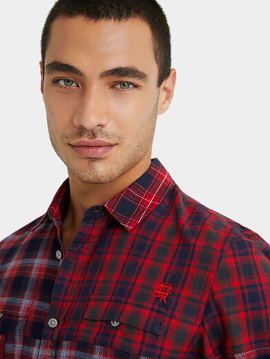 Checked shirt with patchwork effect - 4