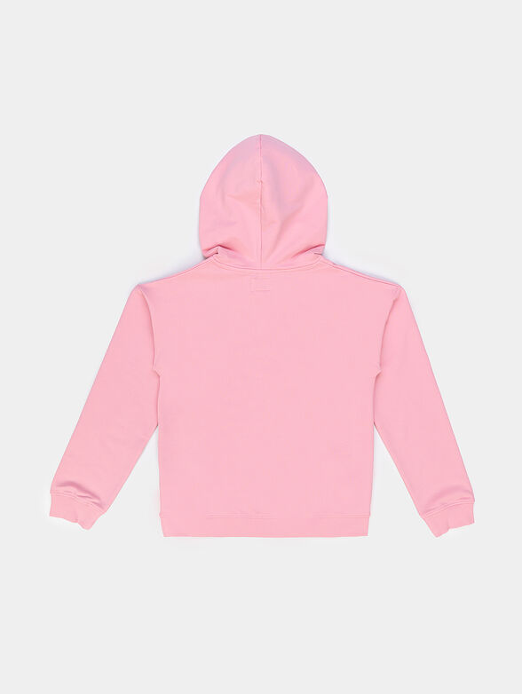 Pink sweatshirt with hood and appliques - 2