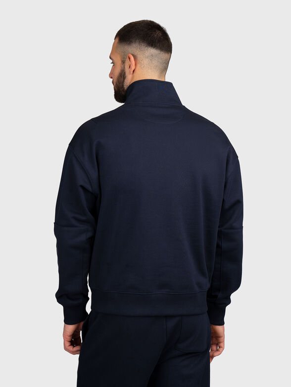 Cotton sweatshirt with high collar and zip - 2