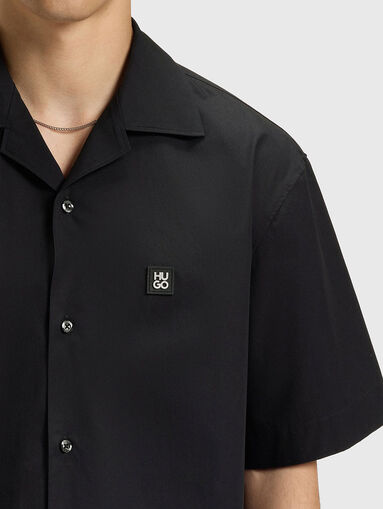 Short sleeved cotton shirt with logo - 5