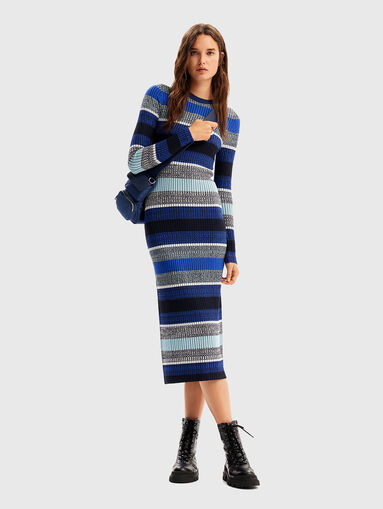 Multicolour ribbed dress - 5