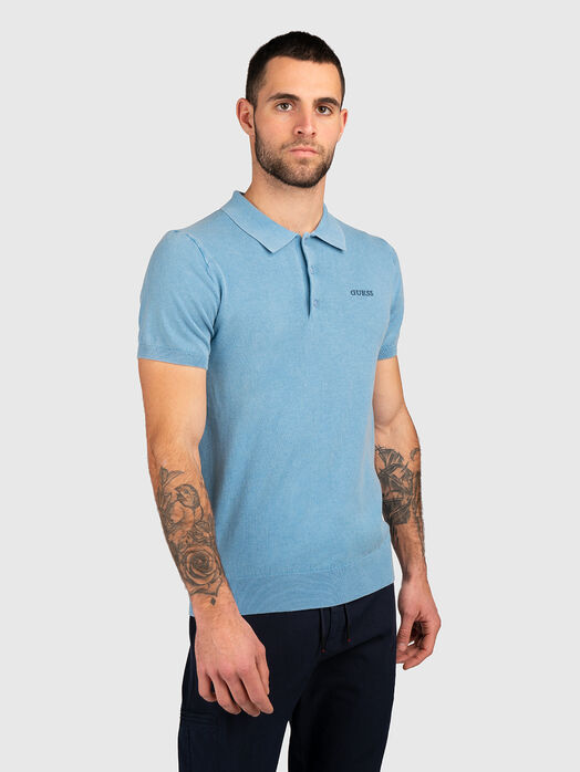 Knitted polo shirt with embroidered logo
