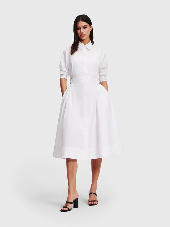 Бяла рокля тип риза - 1