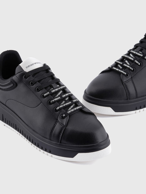 Black leather sport shoes - 4