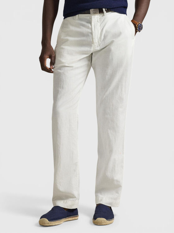 Прав панталон от памук и лен - 1