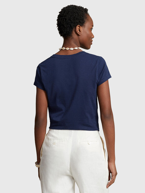 Blue V-neck T-shirt - 3