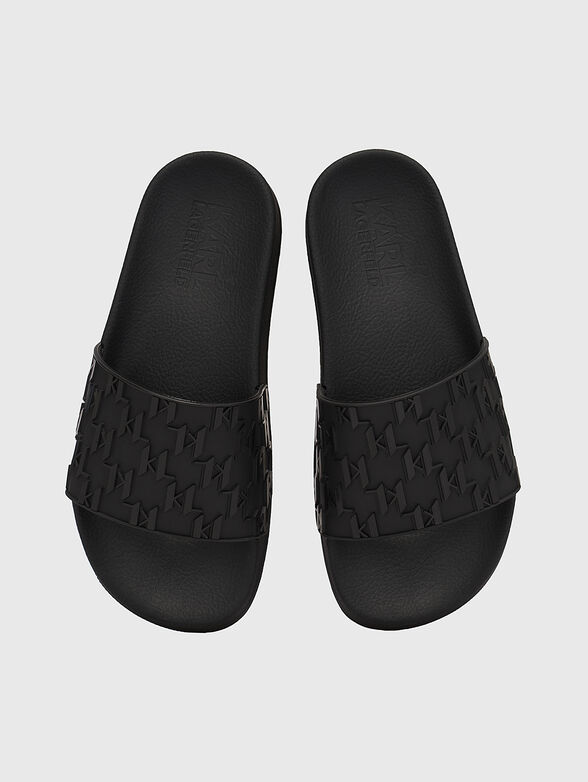 KONDO black beach slides with monogram embossed - 6