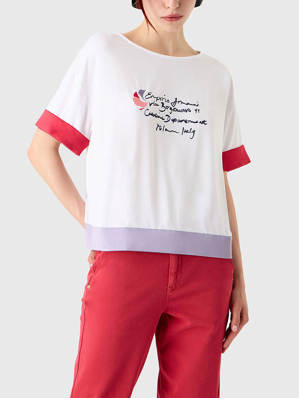 T-shirt with contrasting sleeves - 1