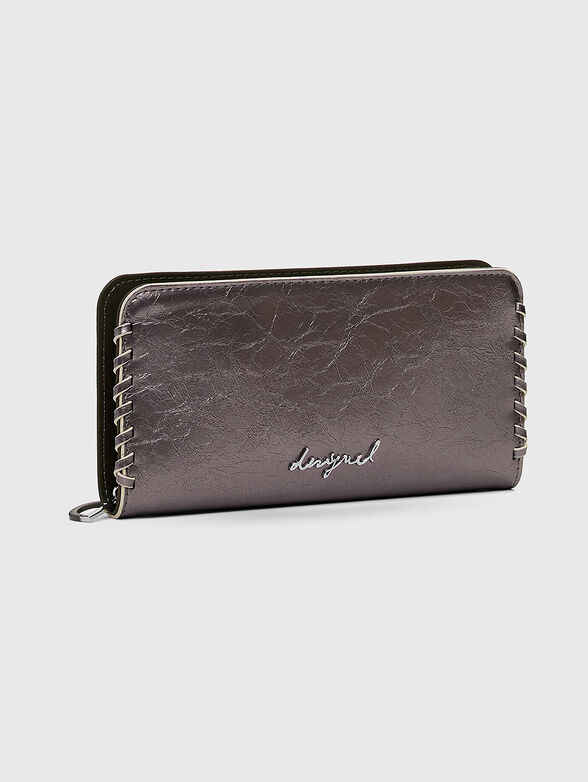 Large silver-colored wallet with logo - 4