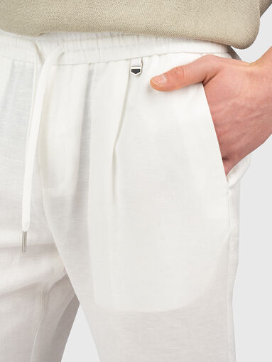 Linen-blend trousers - 4