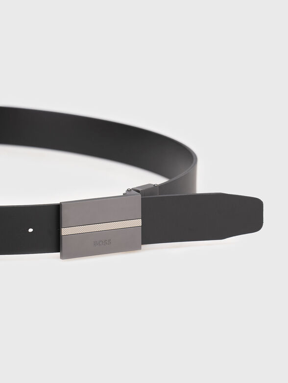 Leather belt with logo - 2