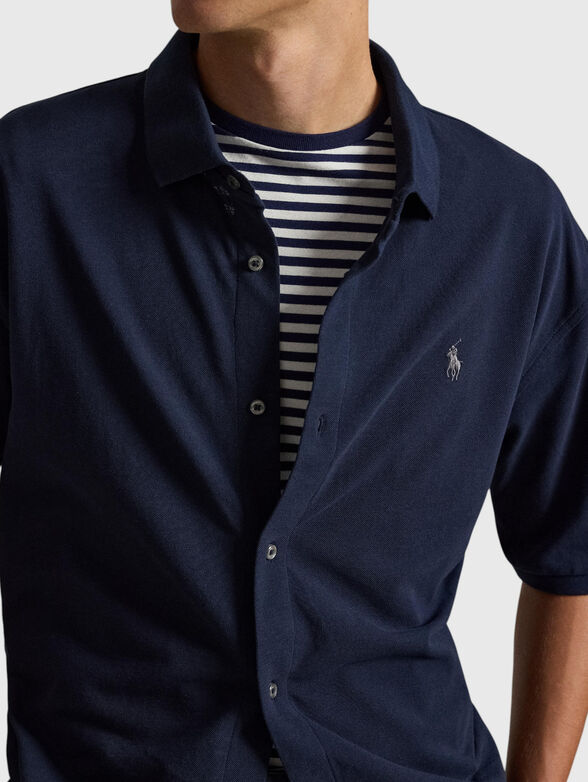 Dark blue short sleeve shirt - 4