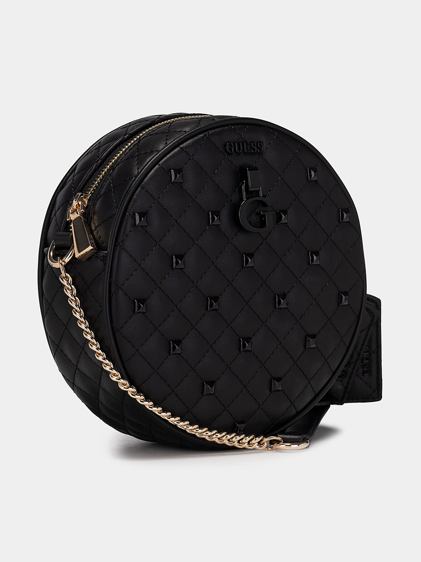 RUE ROSE black round crossbody bag with studs brand GUESS Globalbrandsstore en
