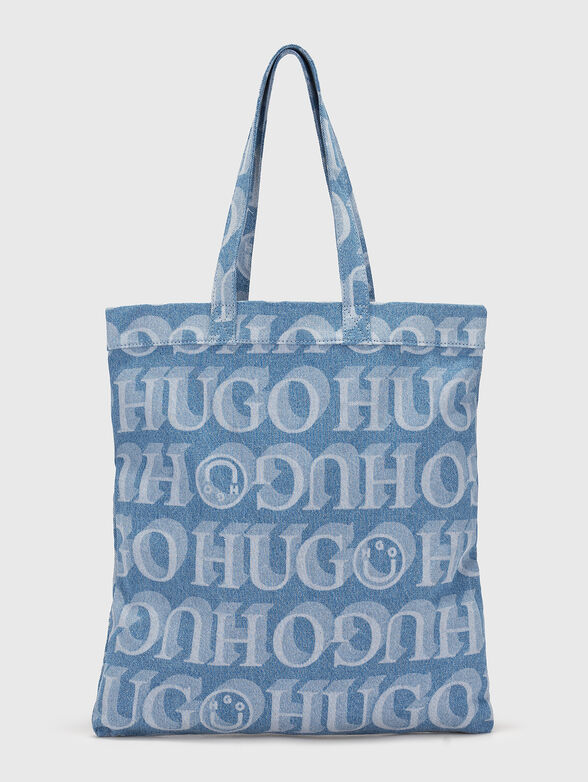 Denim bag with logo print - 1