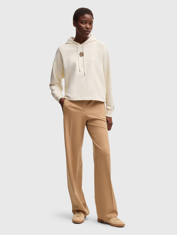 Cotton hooded sweatshirt with embroidered logo - 2