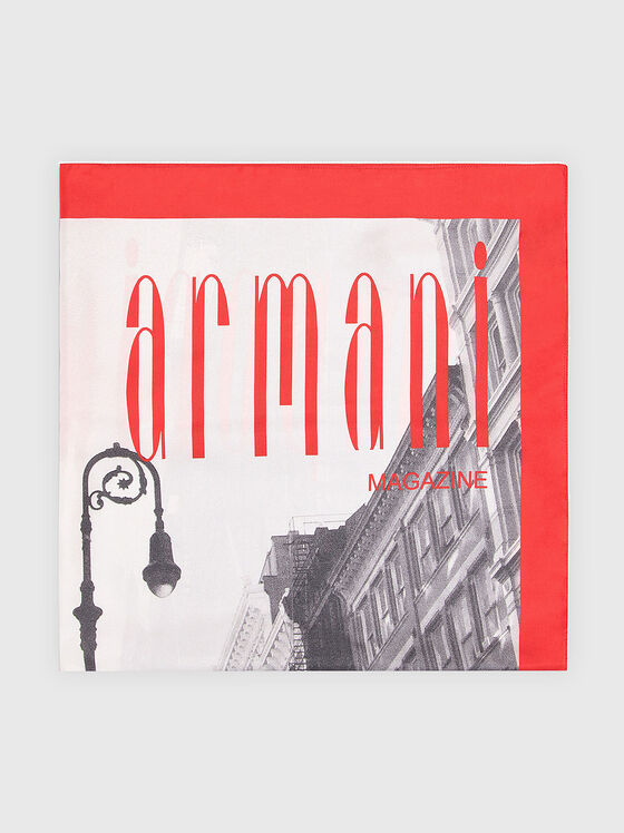 Square scarf with logo print - 1