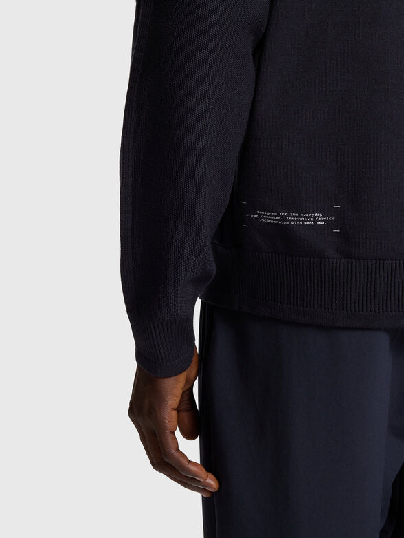 Navy blue zip cardigan - 4