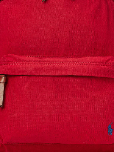 Cotton backpack in red color - 4
