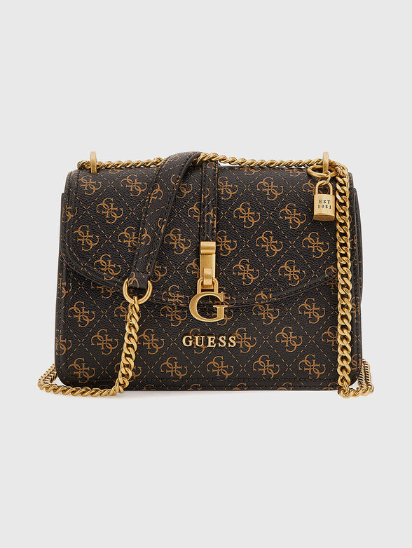 Golden logo accent crossbody bag  - 1