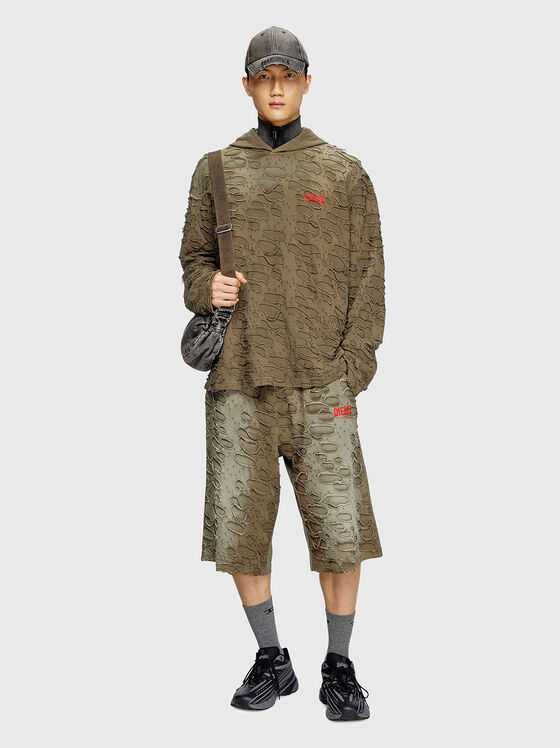 T-CRANE black sweatshirt with accent rips - 2