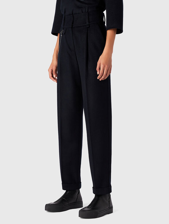High waist trousers in dark blue - 1