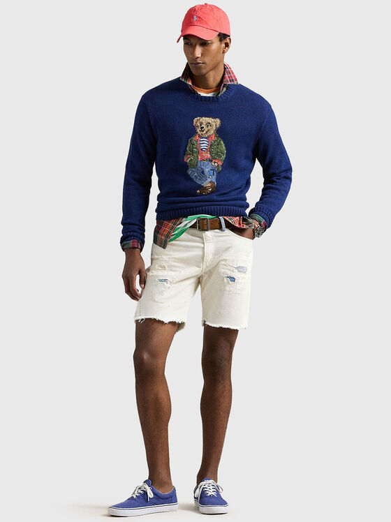 Blue sweater with Polo Bear print - 1