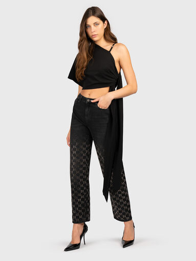 Straight jeans with rhinestone - 5