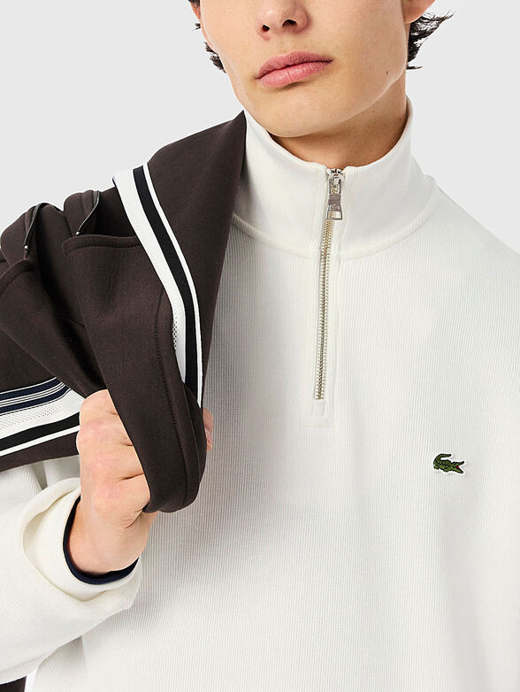 High neck zipped interlock sweatshirt - 4