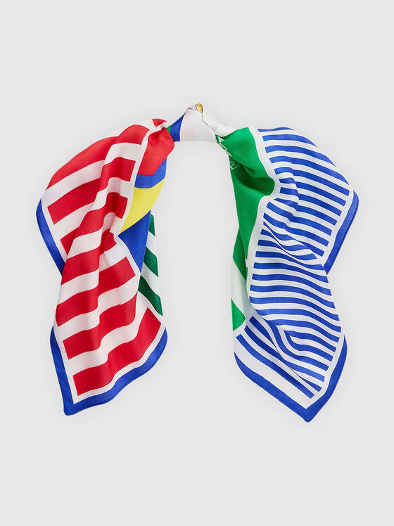 Polo Bear striped square scarf - 1